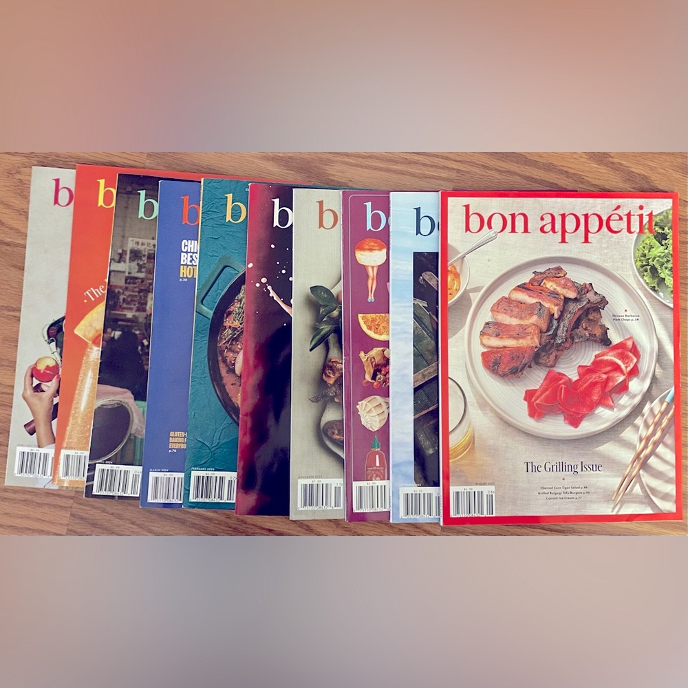 Bon Appetit Magazine Lot August 2023-June/July 2024 10 Issues